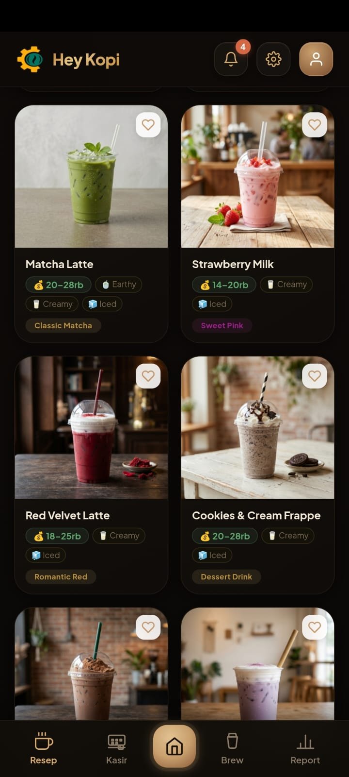 Menu minuman HeyKopi